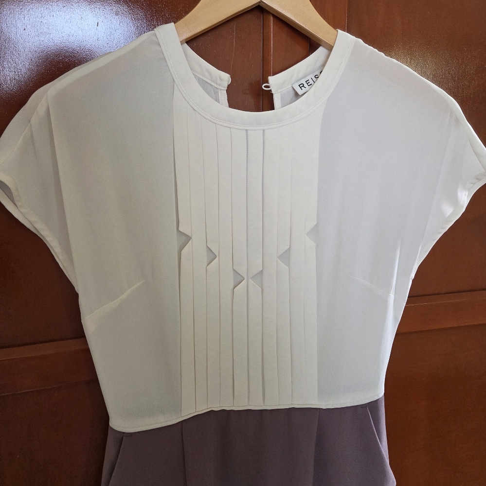 REISS 2 Tone Short Sleeve Dress - Picture 6 of 6